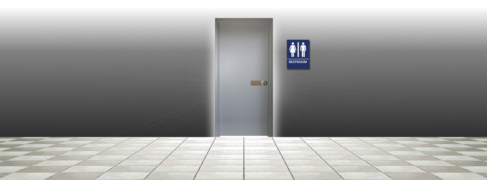 Restroom door